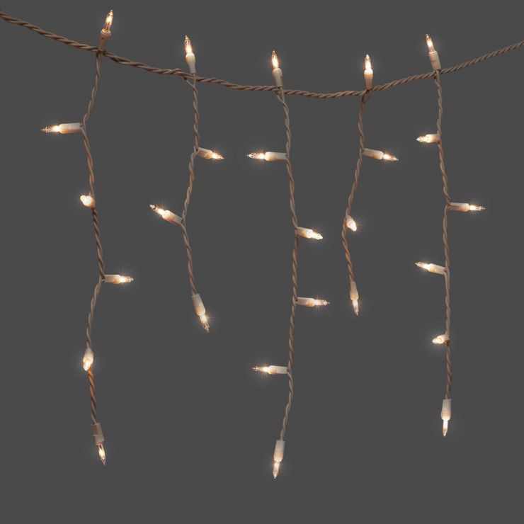 300ct Incandescent Mini Christmas Icicle Lights Clear Twinkle with White Wire - Wondershop™ | Target