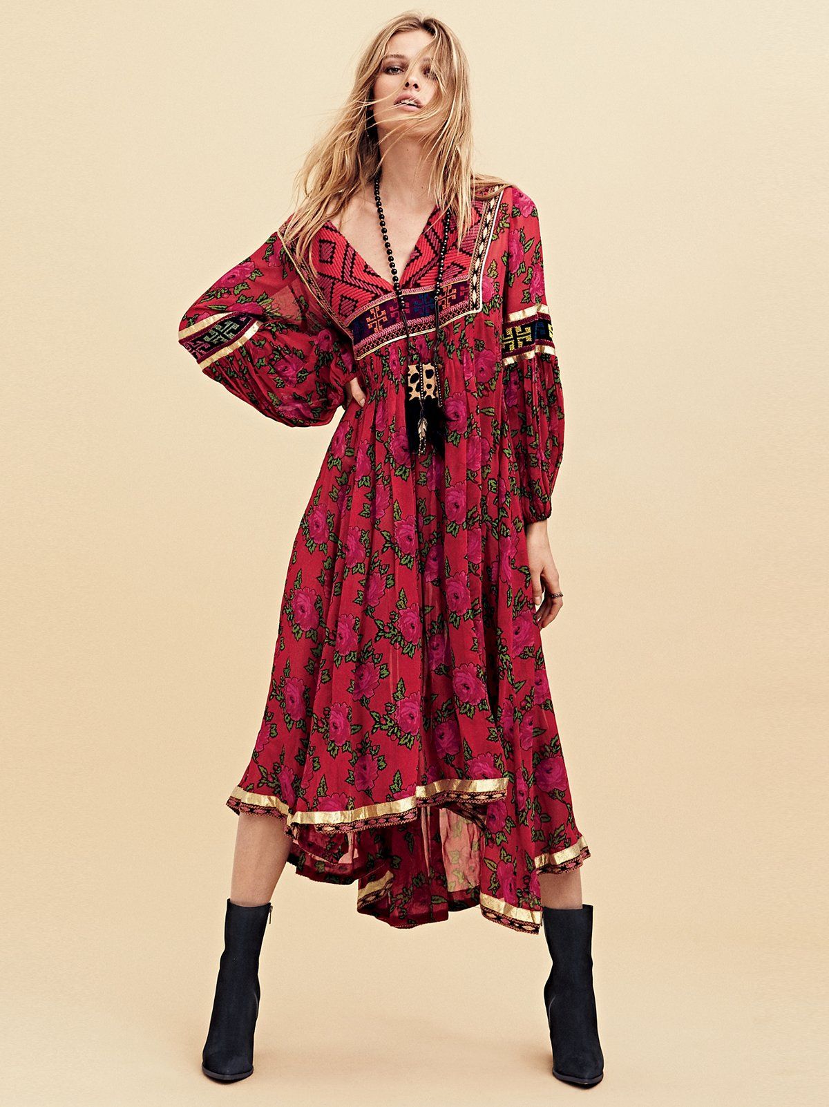 Bold Blooms Embroidered Dress | Free People