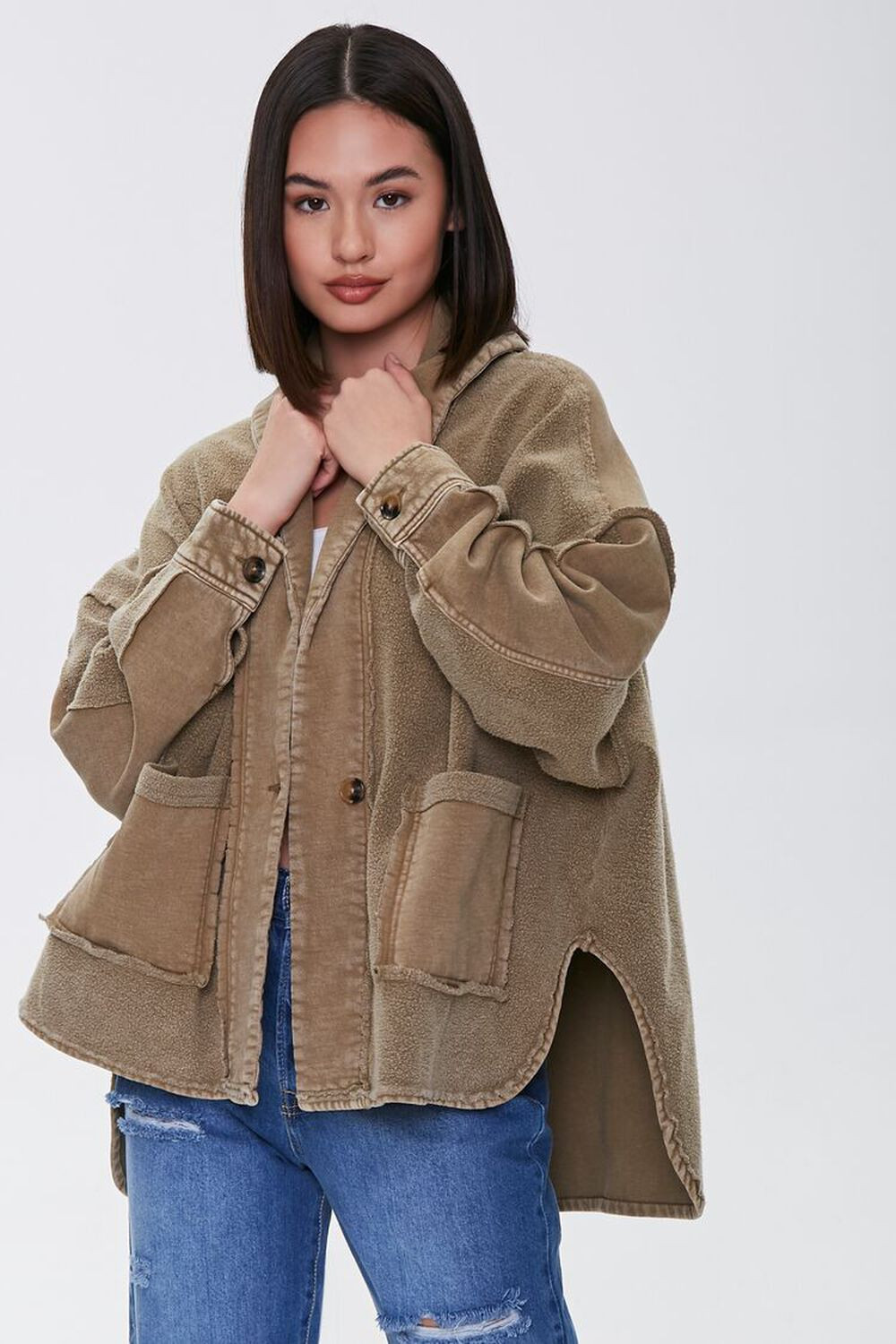 High-Low Patch-Pocket Jacket | Forever 21 (US)