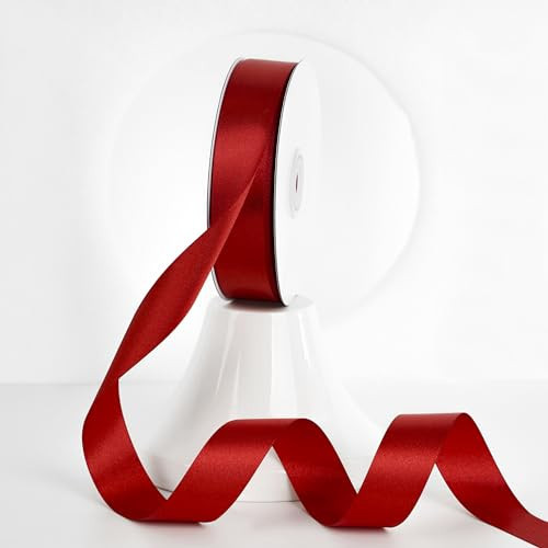 MEEDEE Red Ribbon 1 Inch Red Satin Ribbon Lux Satin Double Faced Satin Ribbon by 50 Yards Polyester Red Wrapping Ribbon for Crafts, Satin Weddings, Flower Bouquet, Holiday Decorating | Amazon (US)