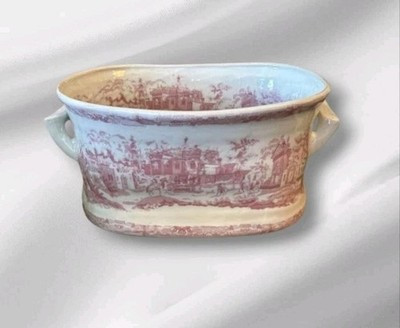 Chinoiserie Pink & White Porcelain Foot Bath Basin  G Millennial | eBay US