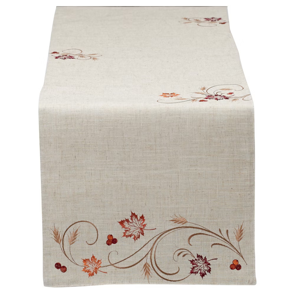 Design Imports 70""x14"" Autumn Table Runner Beige | Target