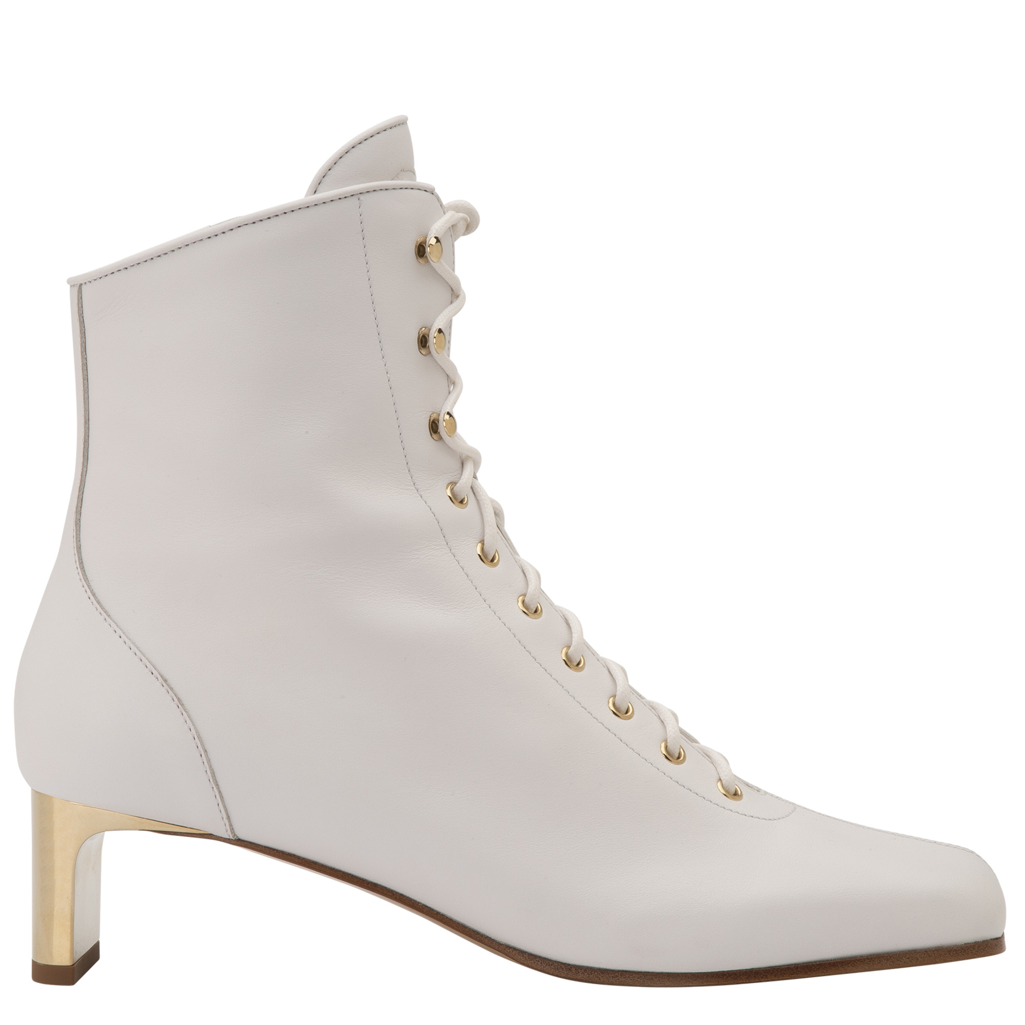 La Patineuse High heel low boots White - Leather | Longchamp US | Longchamp