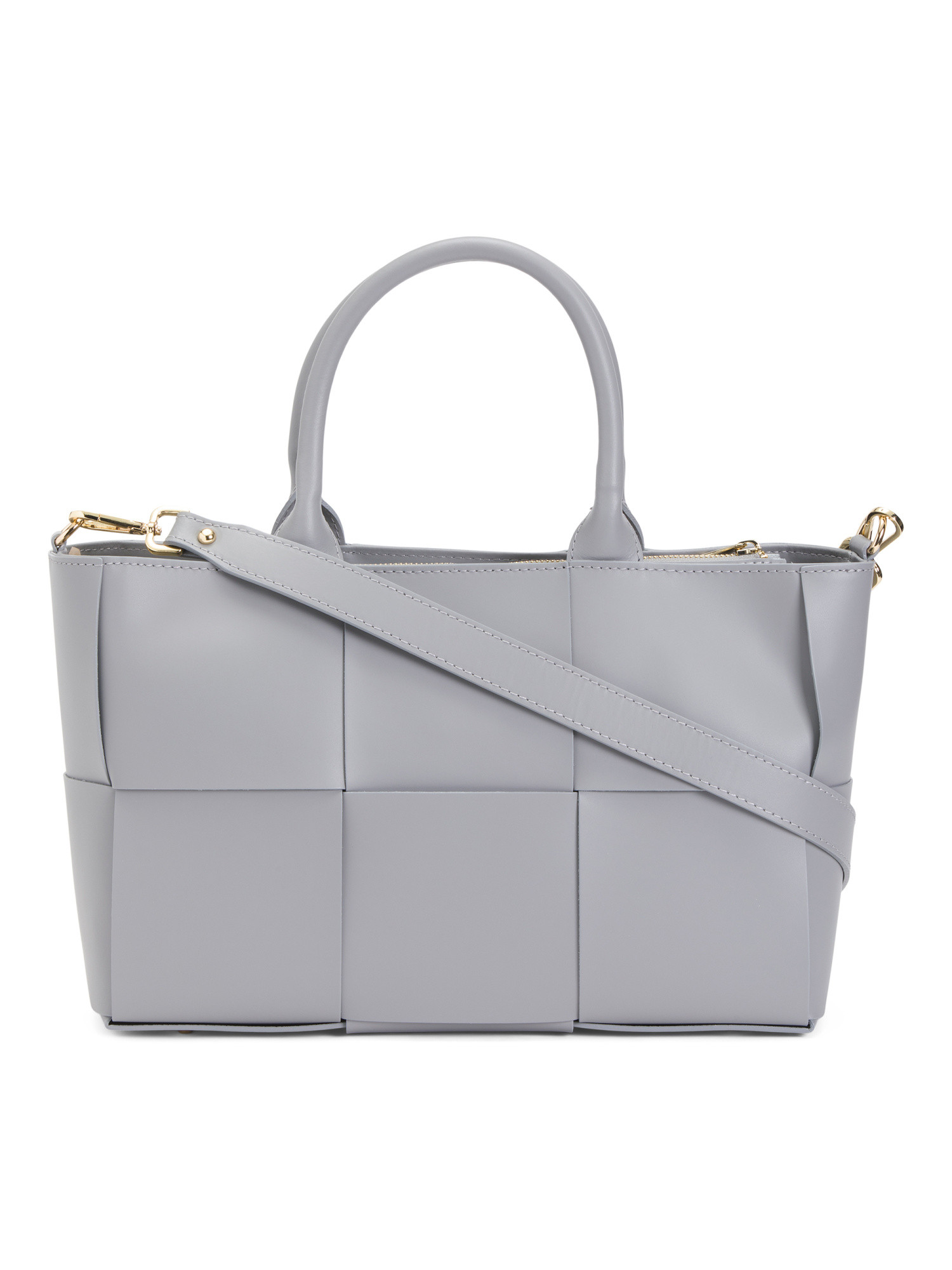 Made In Italy Leather Large Woven Tote | TJ Maxx