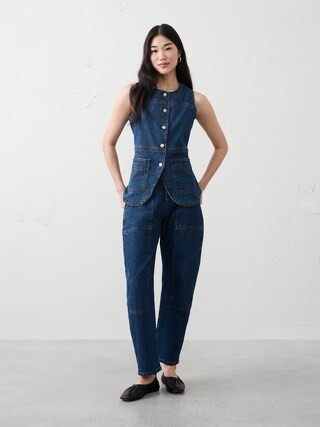 Long Denim Vest | Banana Republic Factory