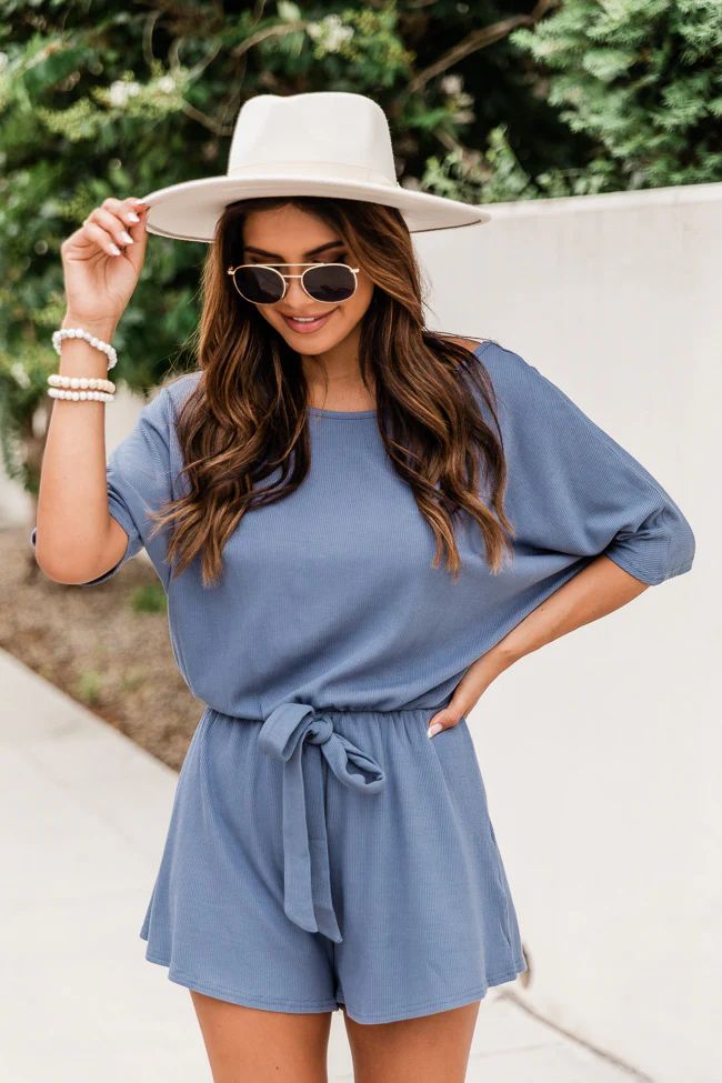 Ready For Anything Blue Romper | Pink Lily