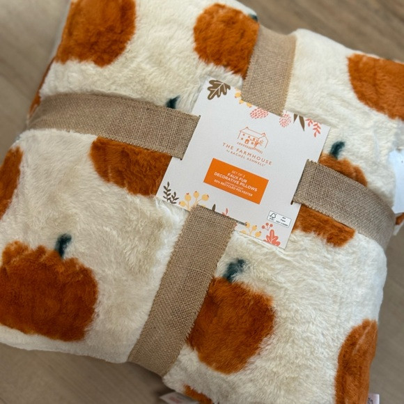 2 Pumpkin Patterned faux fur Pillows | Poshmark