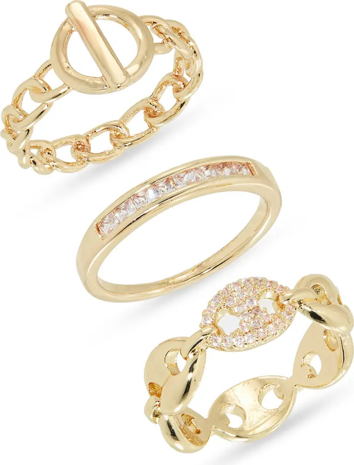 NORDSTROM RACK 3-Pack Pavé CZ Mariner Band Rings | Nordstromrack | Nordstrom Rack
