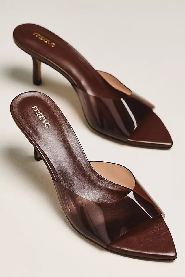 Gianna PVC Pointed-Toe Mule Heels | Anthropologie (US)