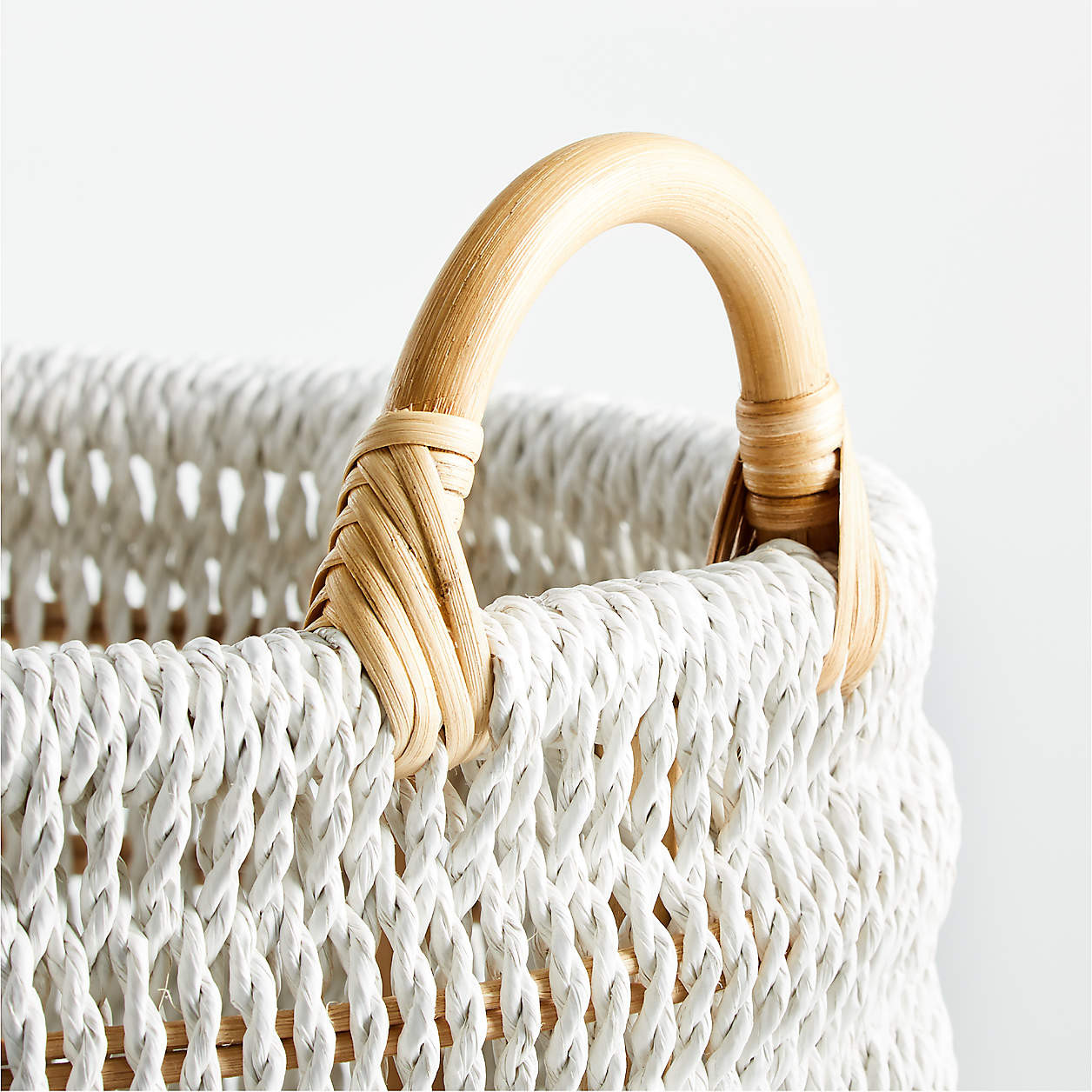 Blanca Natural/White Rope Basket + Reviews | Crate & Barrel | Crate & Barrel