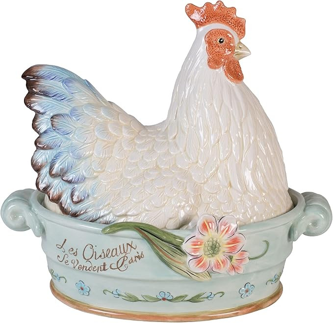 Fitz and Floyd Toulouse Hen Covered Vegetable Serve Bowl, 11 1/4-Inch, Multicolor | Amazon (US)