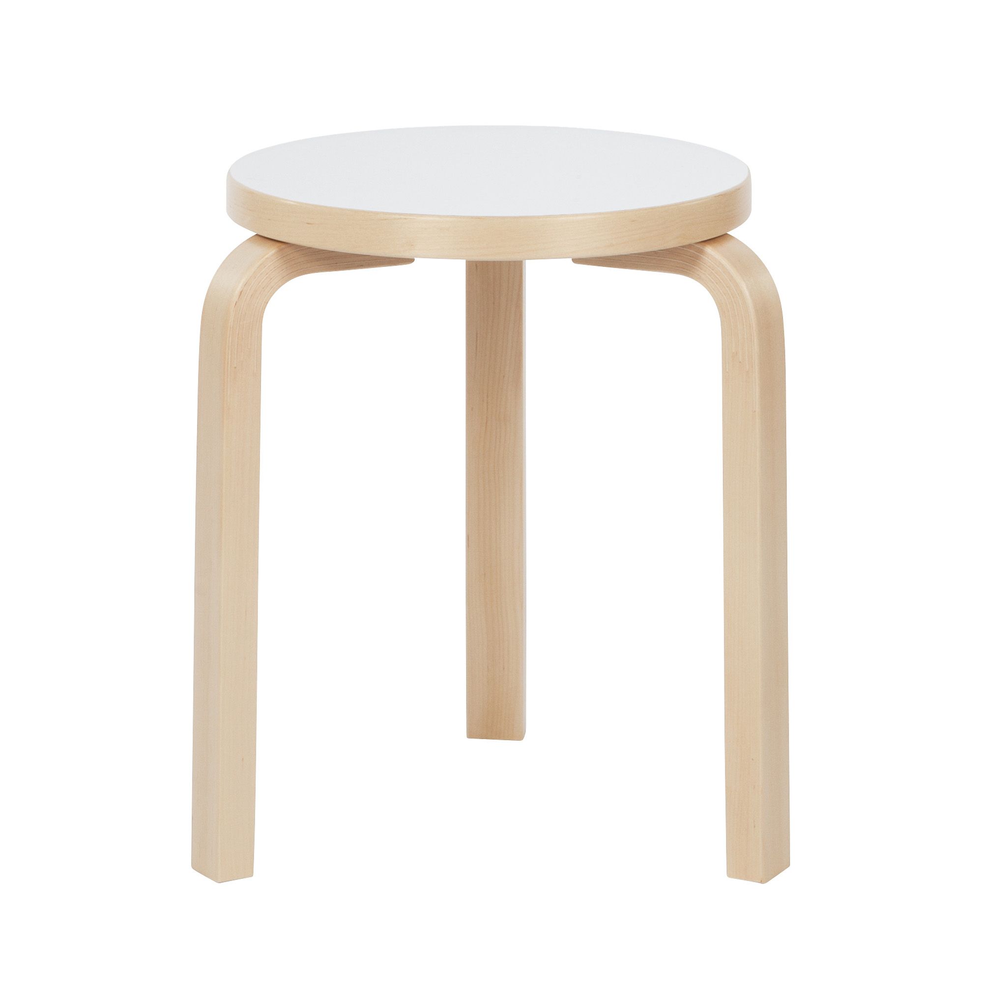 Stool 60 Birch - Legs Lacquered, Seat IKI White HPL | Trouva (Global)