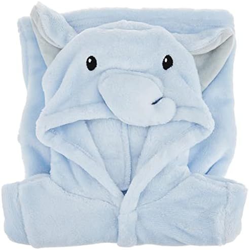 Hudson Baby Unisex Baby Plush Animal Face Robe, Blue Elephant, One Size, 0-9 Months | Amazon (US)