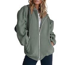 Trendy Queen Womens Zip Up Y2K Hoodies Long Sleeve Fall Oversized Casual Sweatshirts Jacket with ... | Amazon (US)