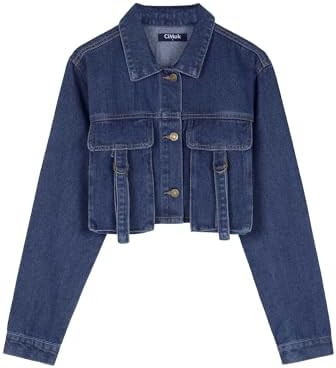 Cropped Jean Jacket Denim Jackets | Amazon (US)