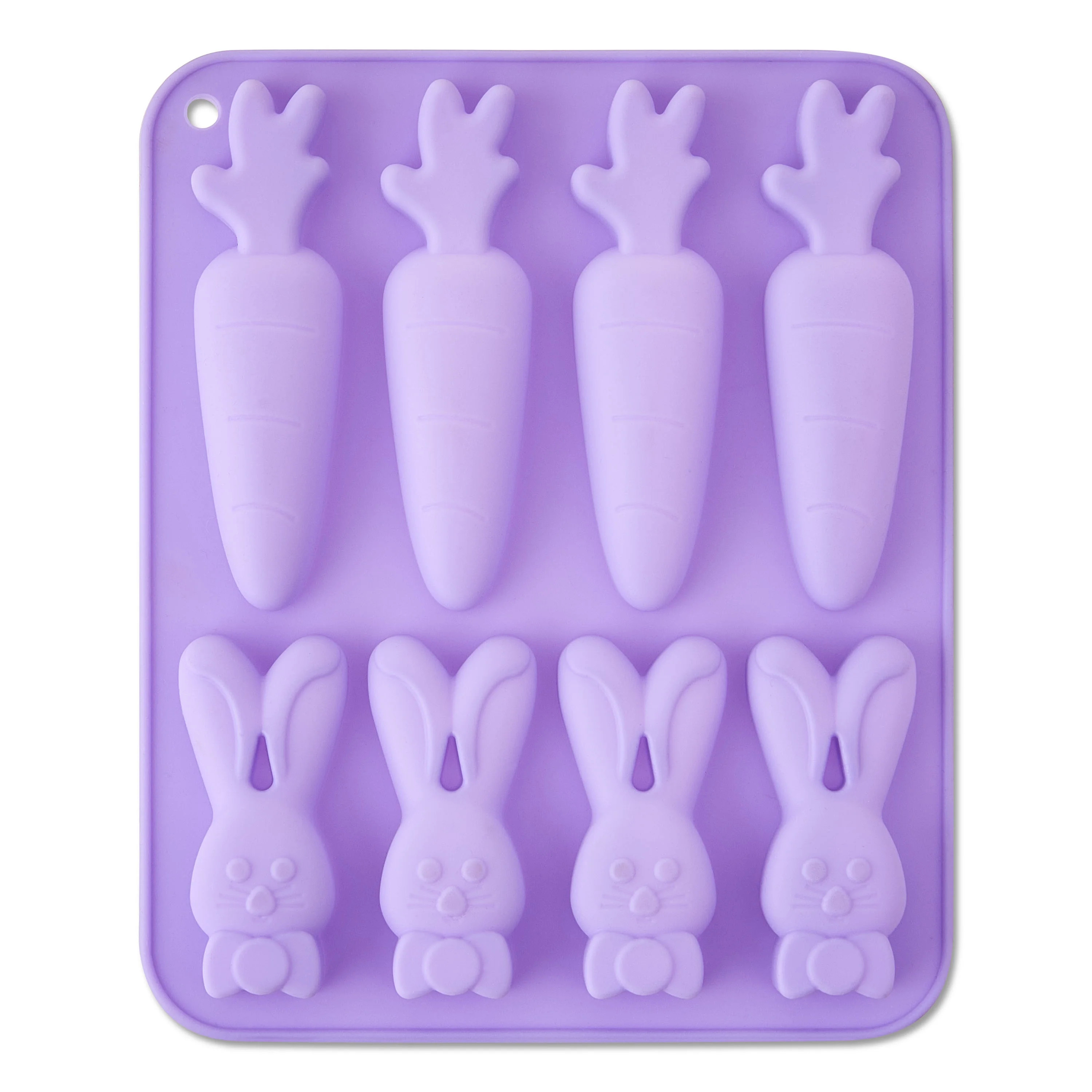 8-Cavity Bunny and Carrot Shapes Silicone Cake Mold, Purple, Easter by Way To Celebrate | Walmart (US)
