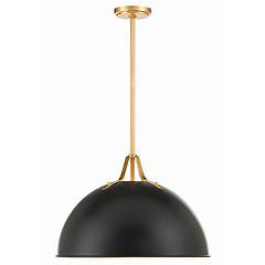 Crystorama Soto 20" Wide Matte Black Dome Pendant Light | Lamps Plus