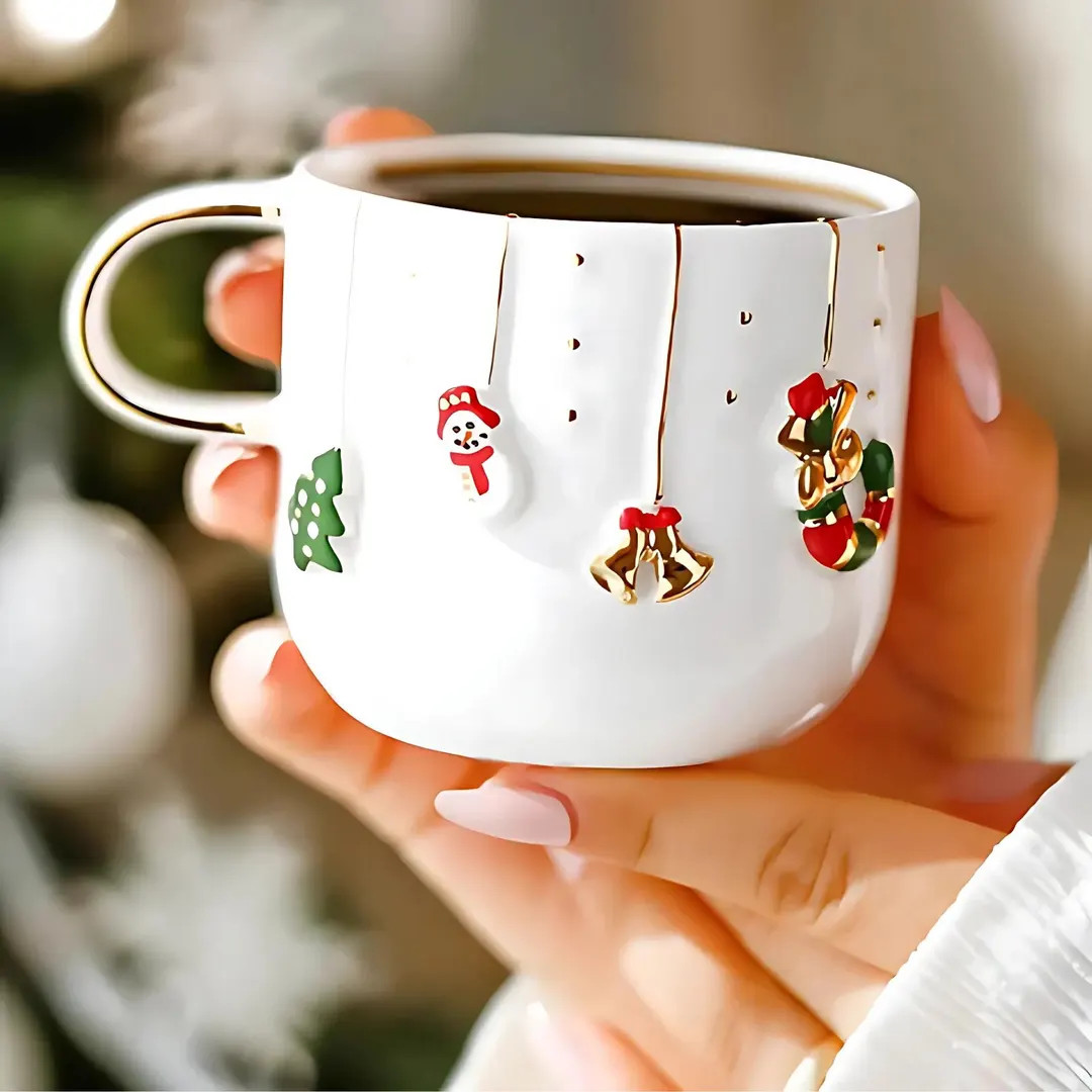 Handmade Christmas Mug: 24K Gold Trim Christmas Gifts With Gift Box - Etsy | Etsy (US)