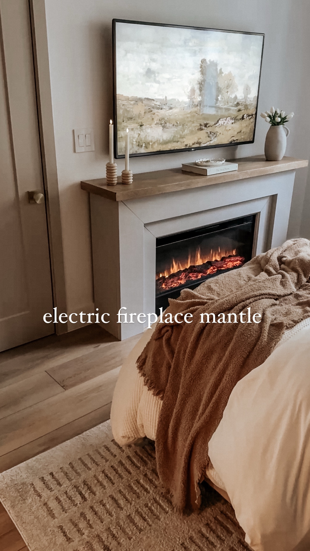 The coziest addition to my bedroom has been this electric fireplace mantle. It’s finally back in stock! I love that I can move it from room to room if I want to re-style it and to a future home one day. It has different flame settings, and you can turn on the heater for it to provide warmth to the space! 

Neutral bedroom, cozy bedroom, bedroom, decor 

#LTKStyleTip #LTKHome