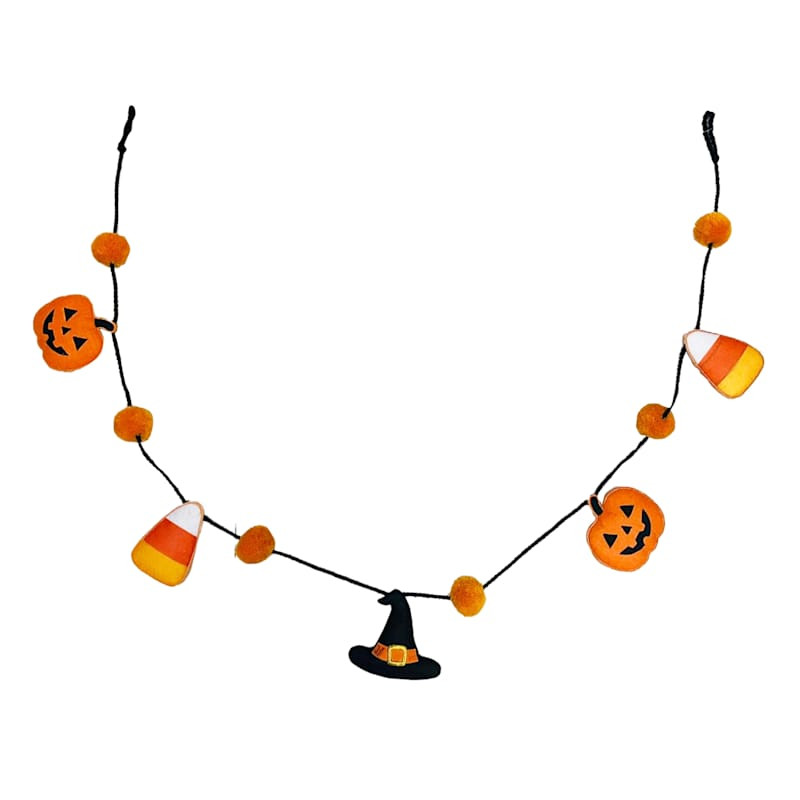 Black Jack-o'-Lantern Garland, 72" | At Home