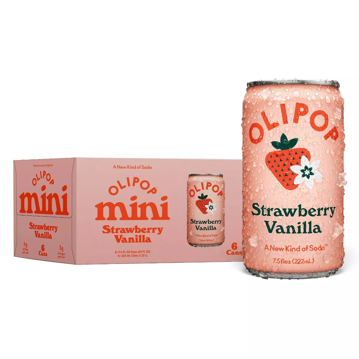 OLIPOP Mini's Strawberry Vanilla Soda - 6pk/7.5 fl oz Cans | Target