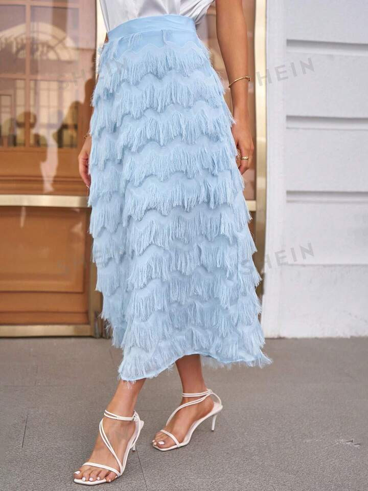 SHEIN Essnce Elegant Eenkleurig Rok | SHEIN