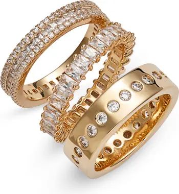 Nordstrom Set of 3 Cubic Zirconia Band Rings | Nordstrom | Nordstrom