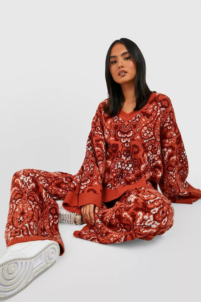 Premium Paisley Print Knitted Set | Boohoo.com (UK & IE)