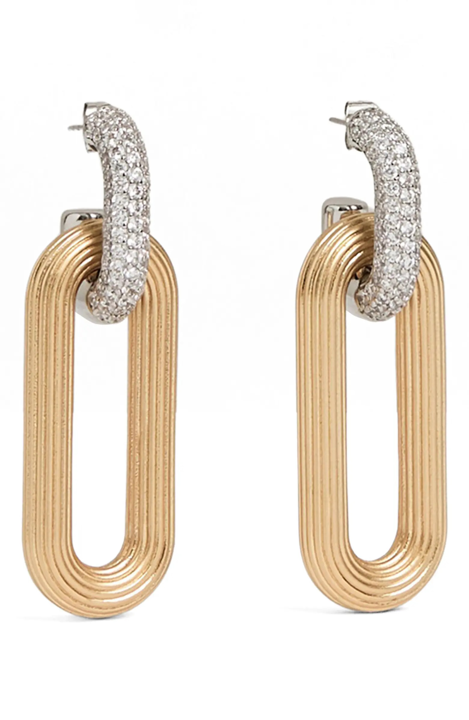 Reiss Callie Contour Pavé Drop Earrings | Nordstrom | Nordstrom