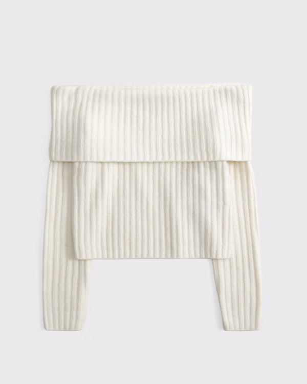 Ribbed Foldover Off-The-Shoulder Sweater | Abercrombie & Fitch (US)