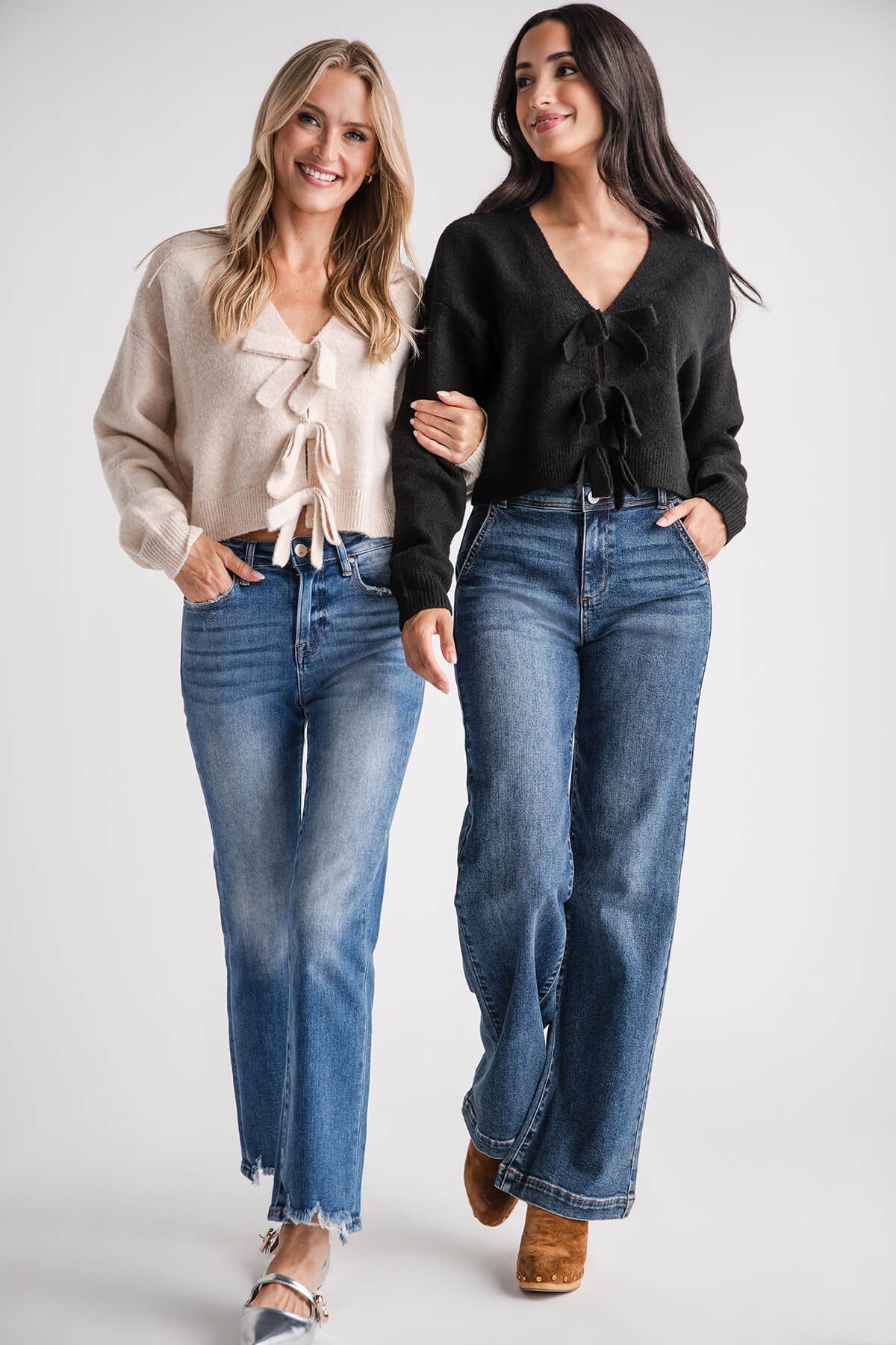 Mable Ribbon Bow Detail Knit Sweater Top | Social Threads