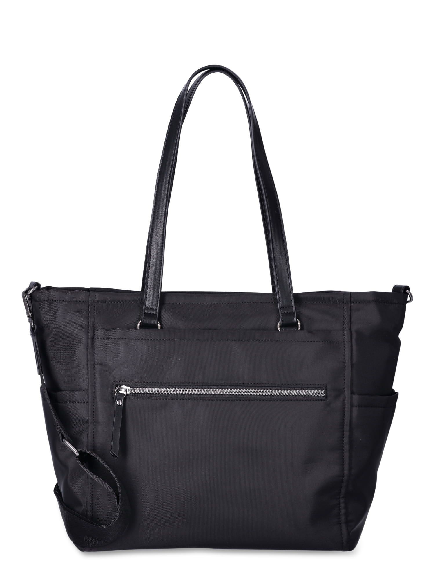 Time and Tru Women's Frankie Nylon Tote Bag, Black | Walmart (US)