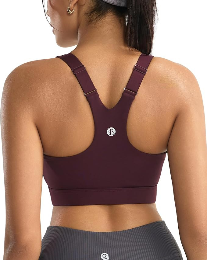 RUNNING GIRL Sports Bra for Women,Adjustable Straps Molded Cup High Impact Sports Bra with Sewn i... | Amazon (US)