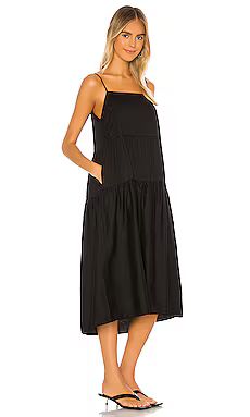 Enza Costa Cotton Tiered Dress in Black from Revolve.com | Revolve Clothing (Global)