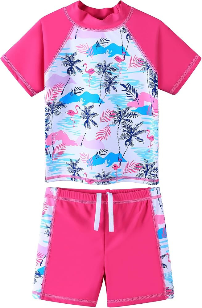 Badeanzug M\u00e4dchen Zweiteiler Kurzarm Shorty UV-Schutz UPF 50+ Schnelltrocknend, Bequem Schwi... | Amazon (DE)