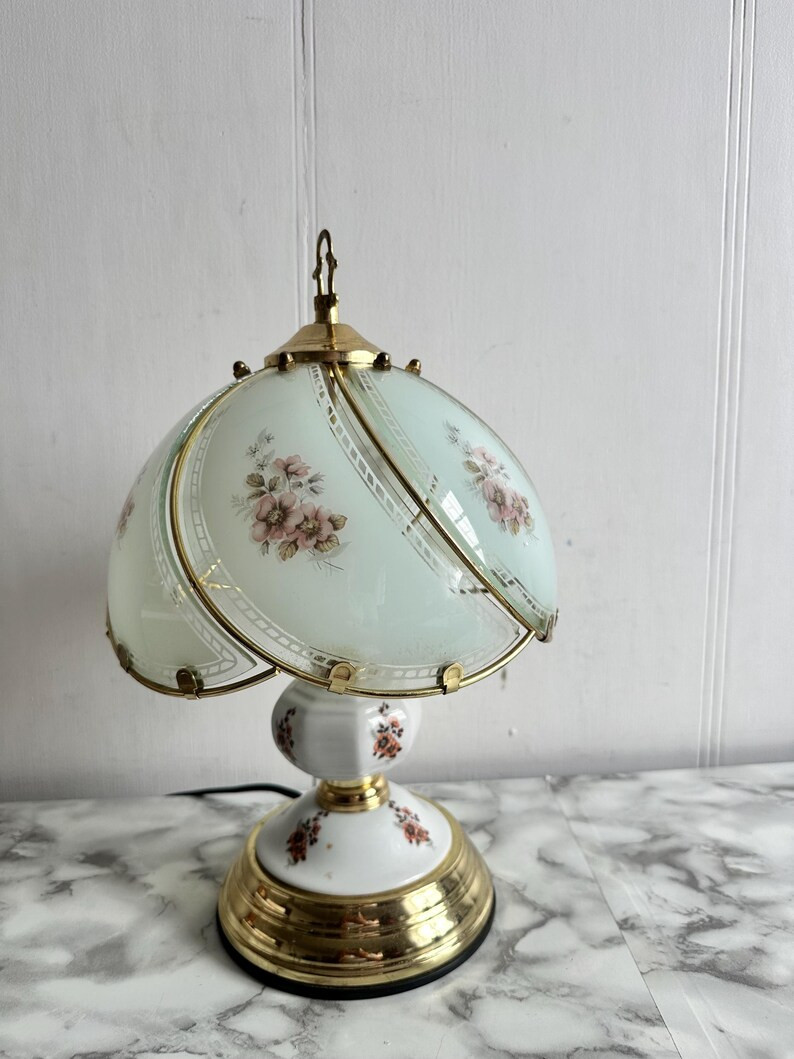 Vintage 6-section Floral Lamp With Touch Light in Glass and Ceramic. - Etsy | Etsy (US)