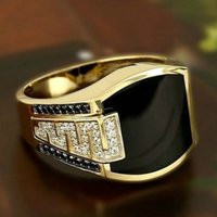Classic Men's Ring Fashion Metal Gold Color Punk Rings for Men Engagement Wedding Luxury Jewelry | AliExpress (US)