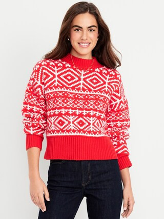 SoSoft Mock-Neck Fair Isle Sweater | Old Navy (US)