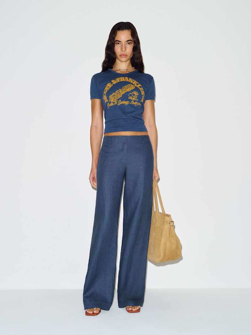 Reformation Gisele Low Rise Linen Pant Ivory 6 | Reformation (Global)