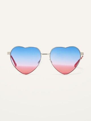 Americana Gradient Heart-Shaped Sunglasses for Women | Old Navy (US)