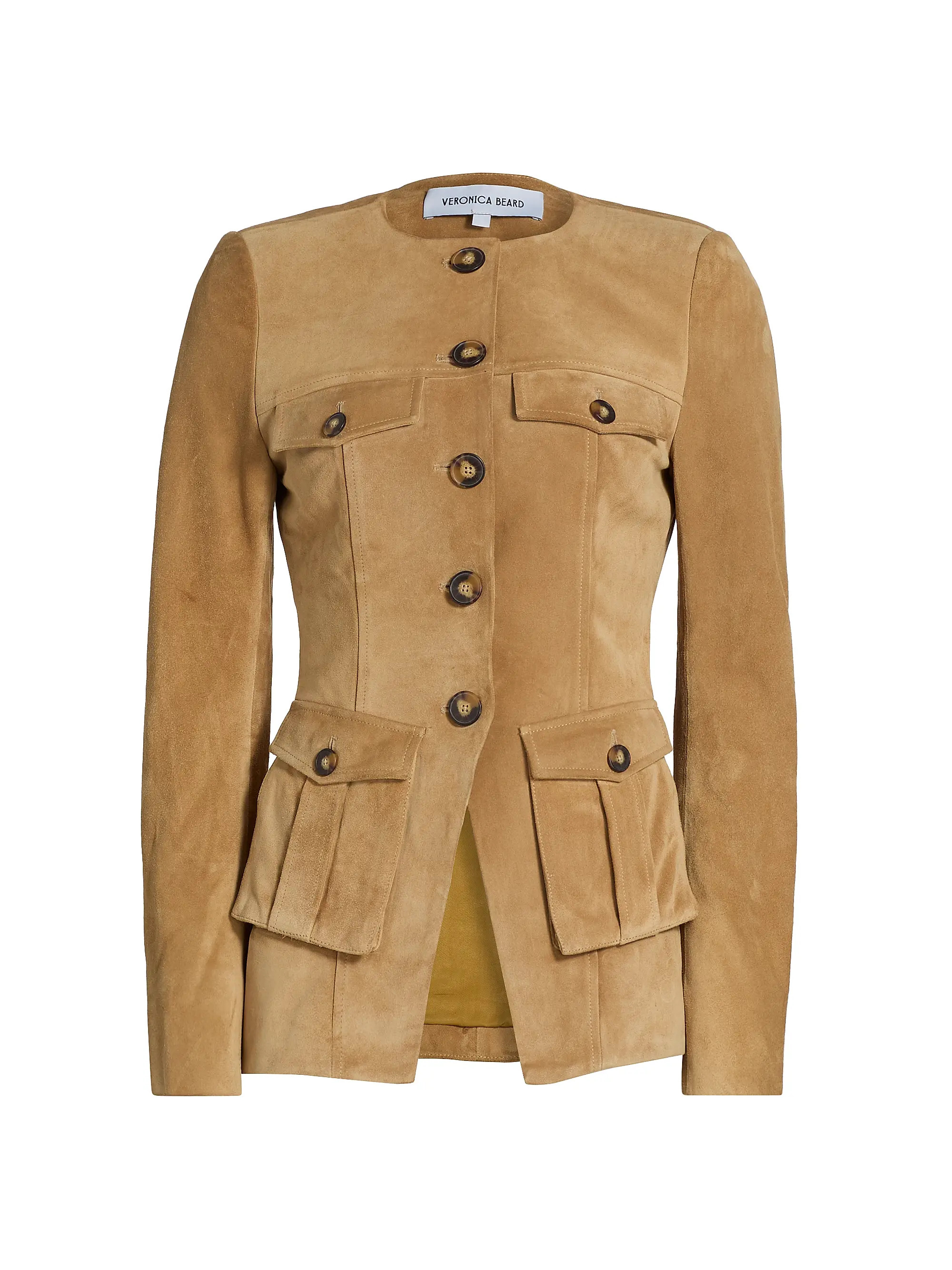 Veronica Beard Orrin Suede Cargo Jacket | Saks Fifth Avenue | Saks Fifth Avenue