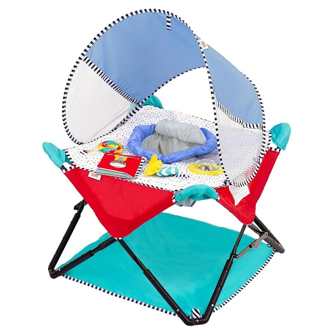 Bright Starts Pop 'N Jump Portable Baby Jumper, Foldable Indoor/Outdoor Baby Jumper with Sweet Tr... | Amazon (US)