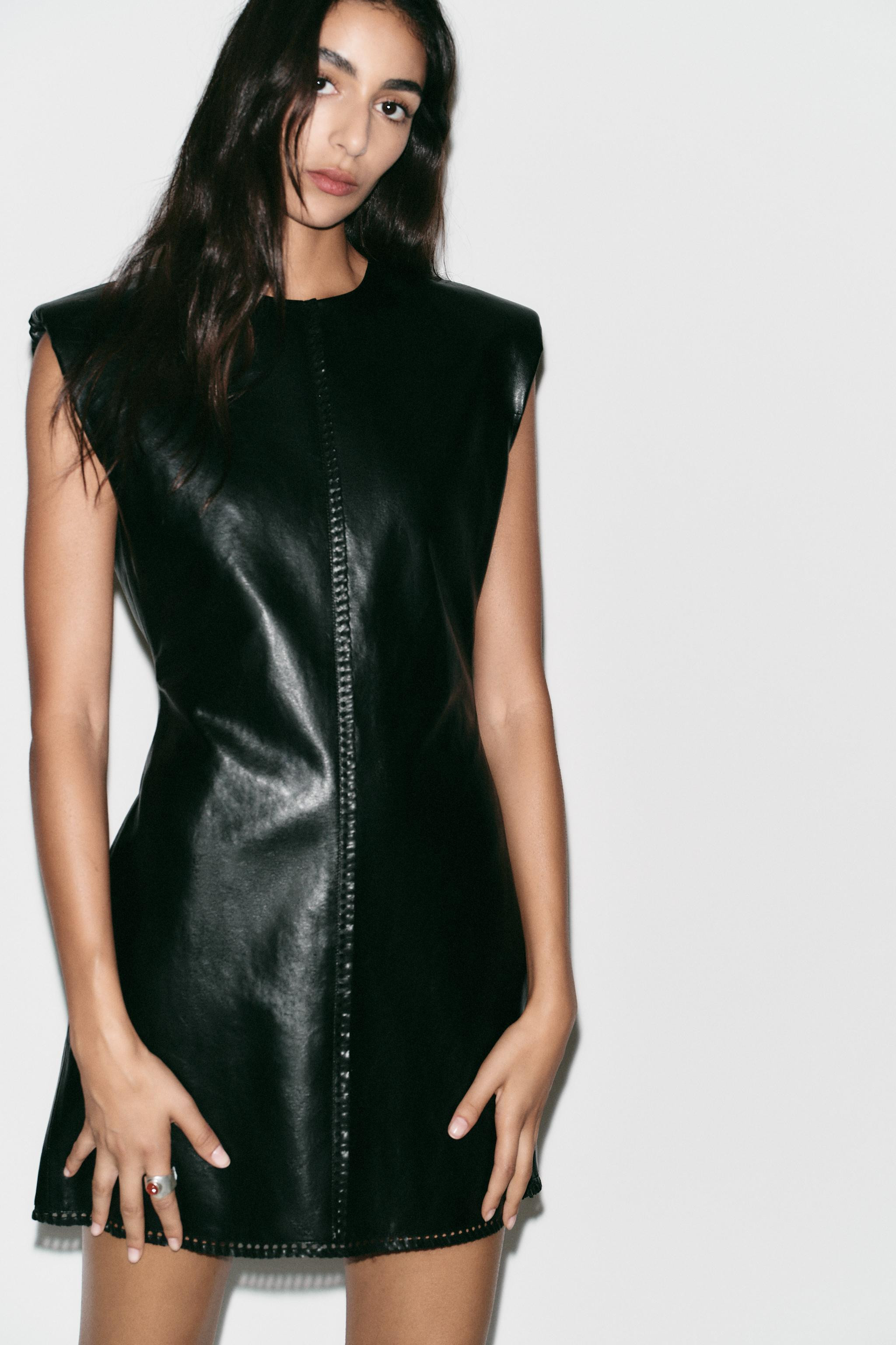 FAUX LEATHER MINI DRESS | Zara US