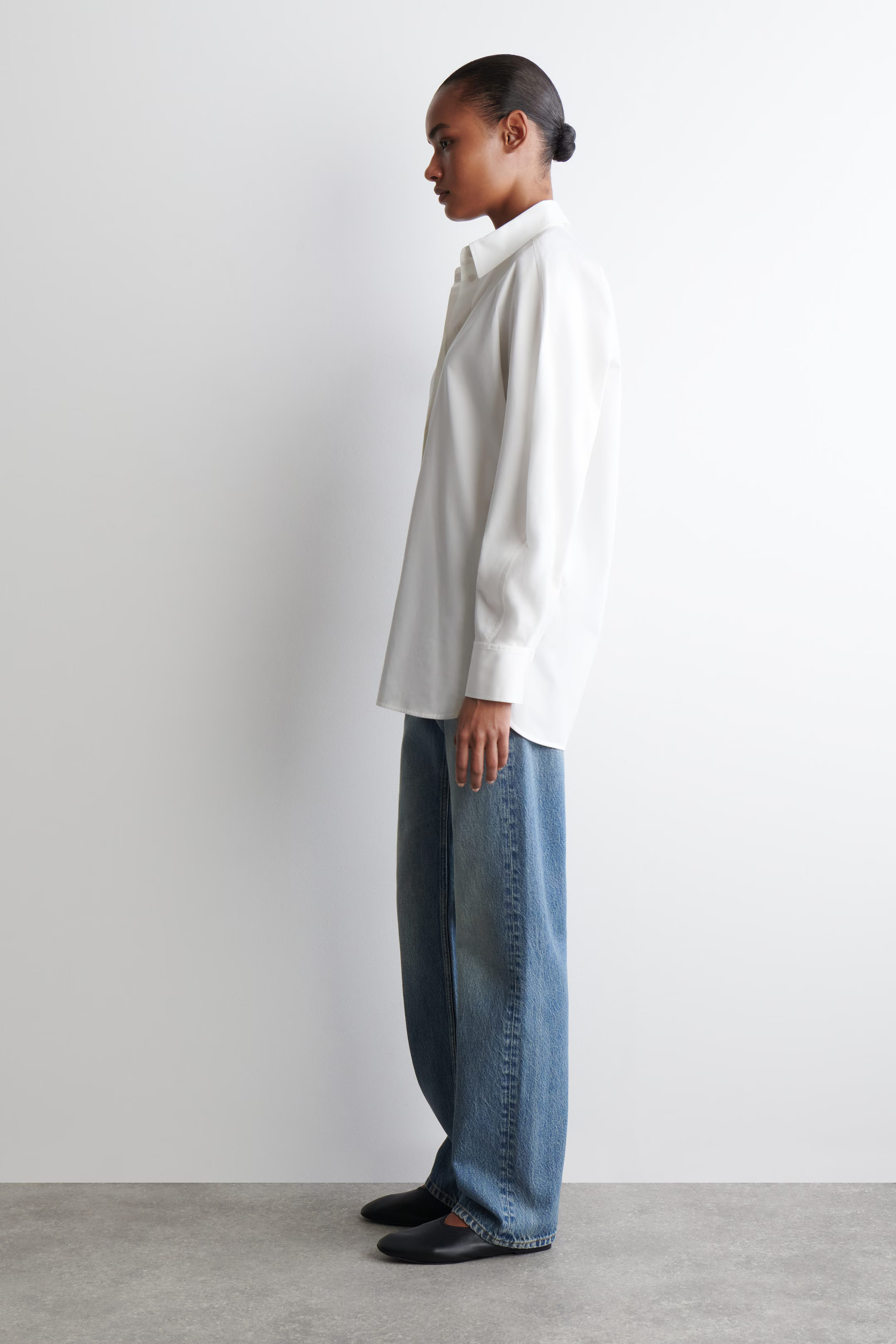 ROUNDED PIMA COTTON SHIRT - WHITE | COS | COS UK