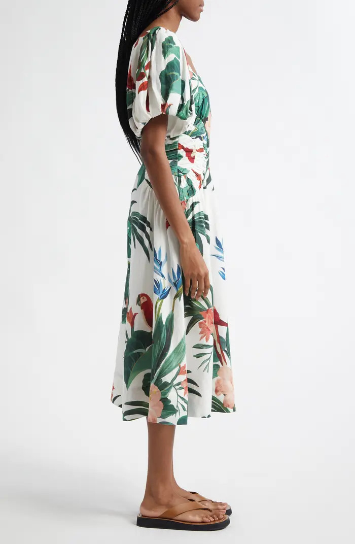 Midnight Macaw Fiesta Linen Blend Dress | Nordstrom