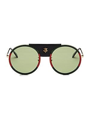 Gucci Men's 56MM Aviator Sunglasses - Gold Black | Saks Fifth Avenue