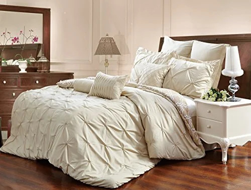 Unique Home 8 Piece Reversible Pinch Pleat Comforter Set Bed In a Bag Clearance Bedding Comforter... | Walmart (US)