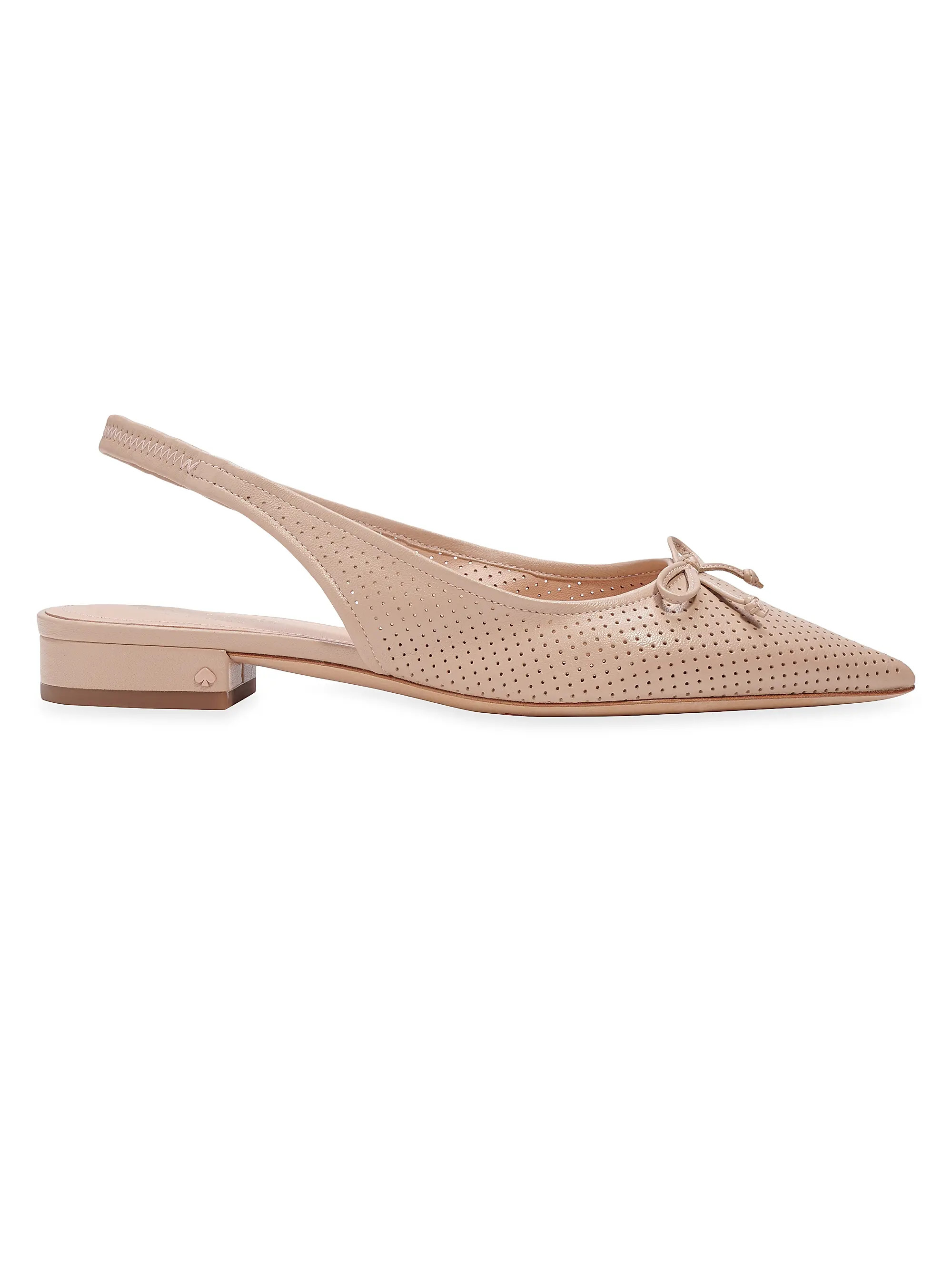 Veronica Perforated Leather Slingback Flats | Saks Fifth Avenue