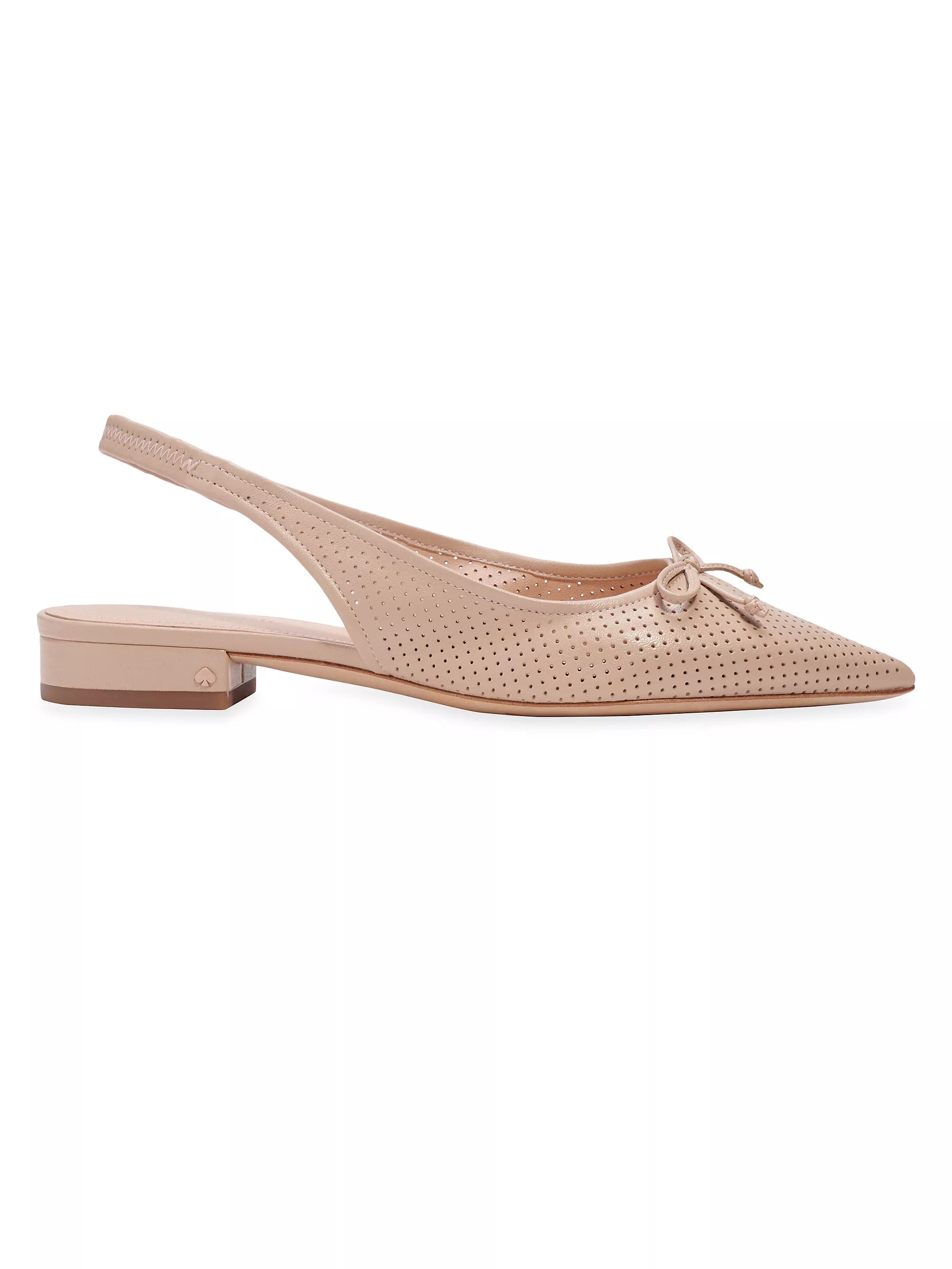 Veronica Perforated Leather Slingback Flats | Saks Fifth Avenue