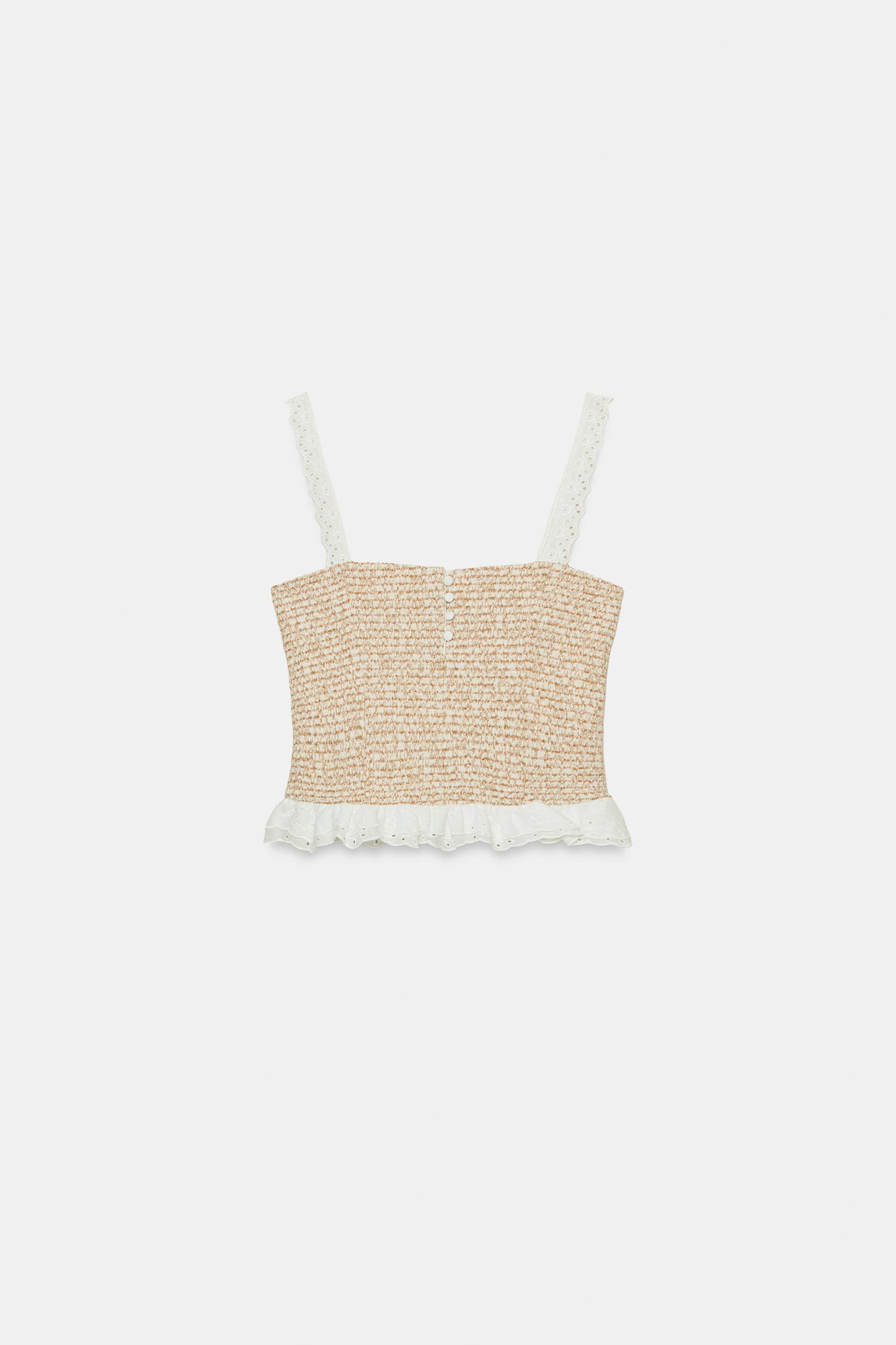 TOP MIT STRUKTURMATERIALKOMBINATION | Zara US